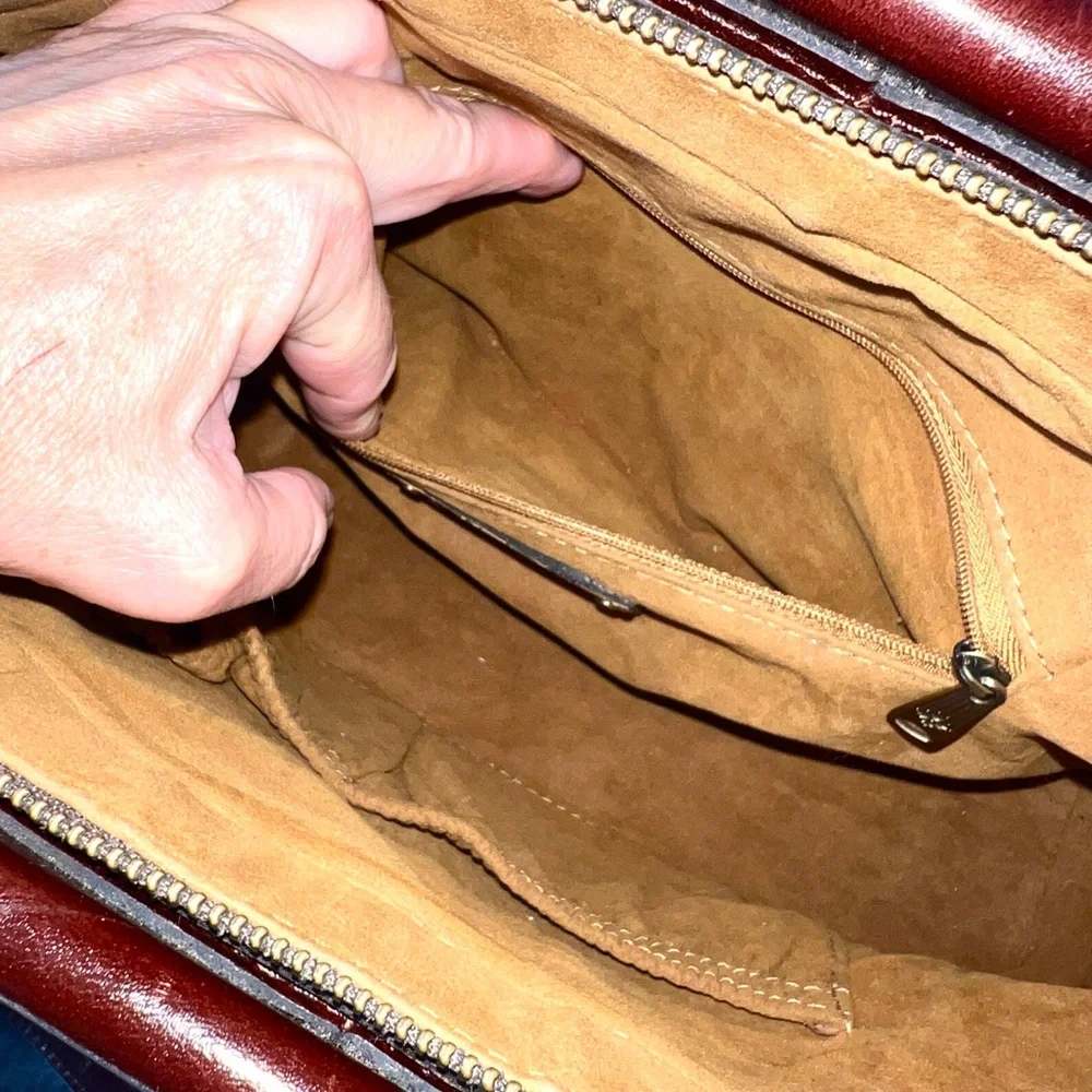 Patricia‎ Nash Leather Holland Top Handle Satchel Redish Brown Crossbody